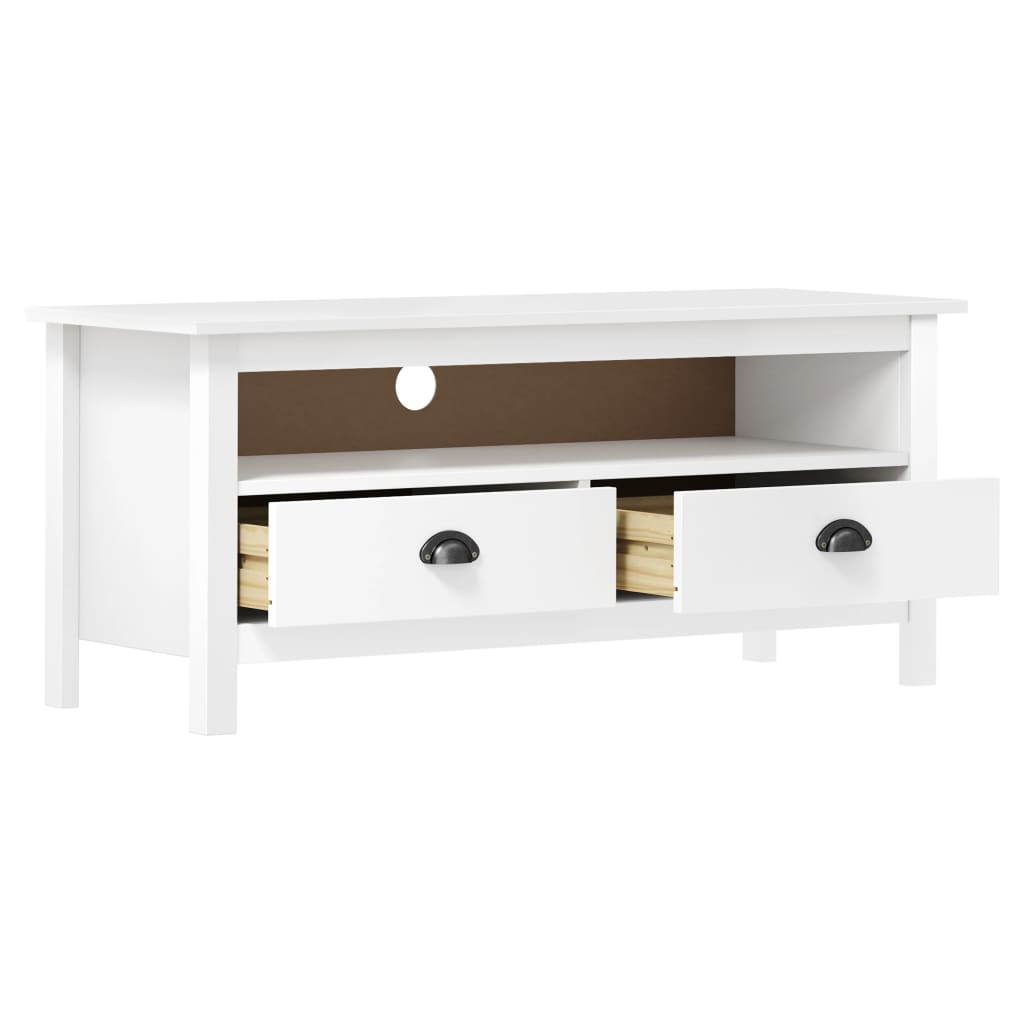Vidaxl tv-meubel hill 110x40x47 cm massief grenenhout wit