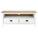 Vidaxl tv-meubel hill 110x40x47 cm massief grenenhout wit