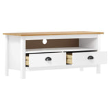 Vidaxl tv-meubel hill 110x40x47 cm massief grenenhout wit