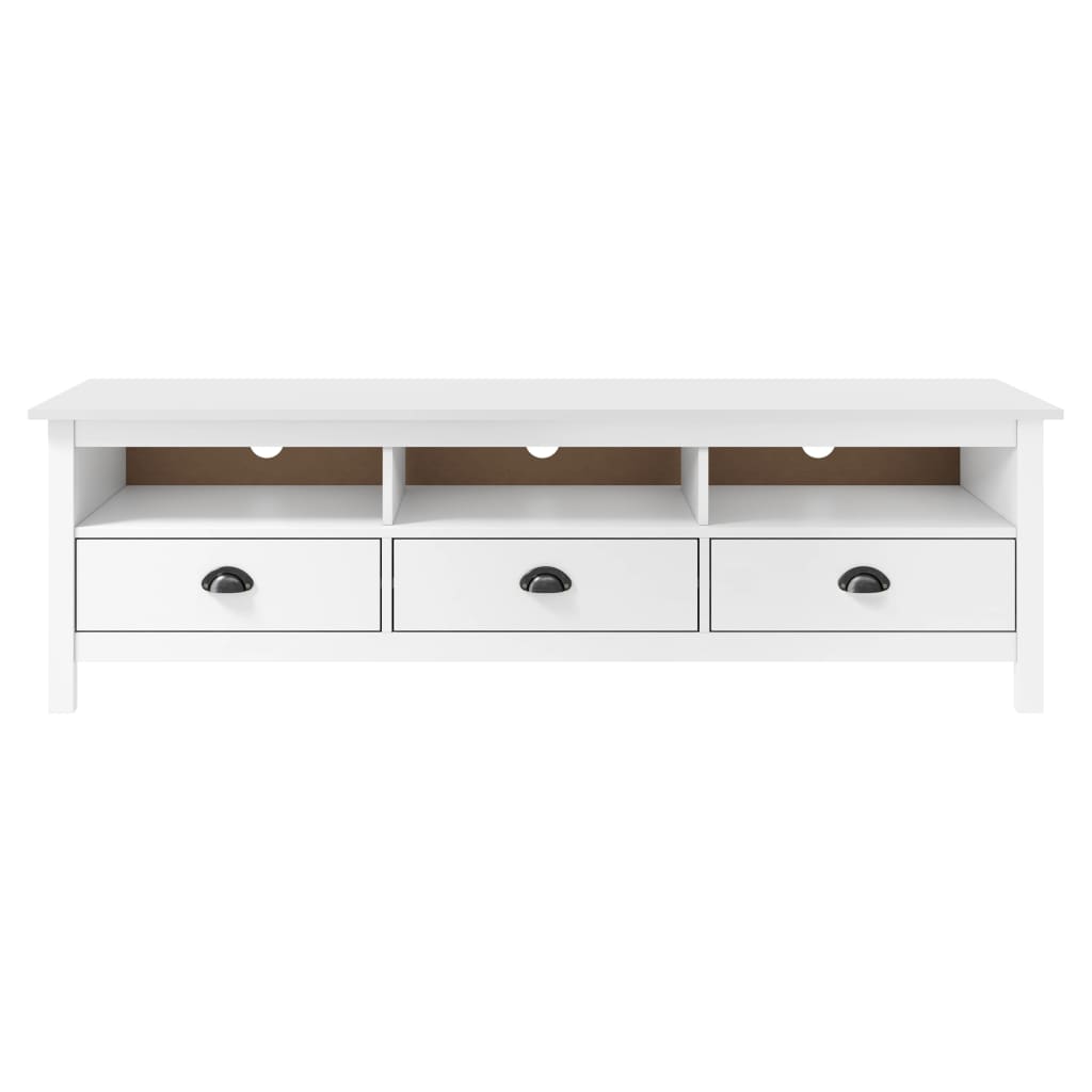 Vidaxl tv-meubel hill 158x40x47 cm massief grenenhout wit