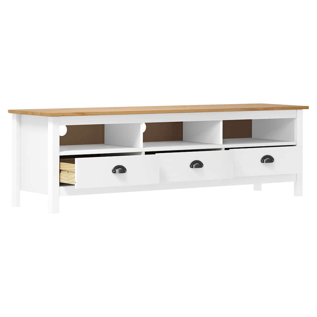 Vidaxl tv-meubel hill range 158x40x47 cm massief grenenhout wit