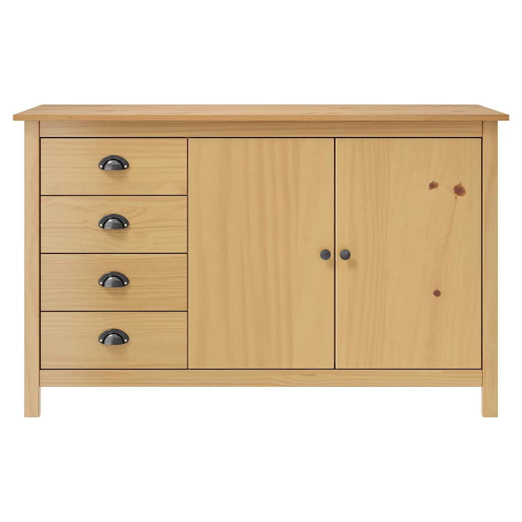 Vidaxl dressoir hill 130x40x80 cm massief grenenhout honingbruin