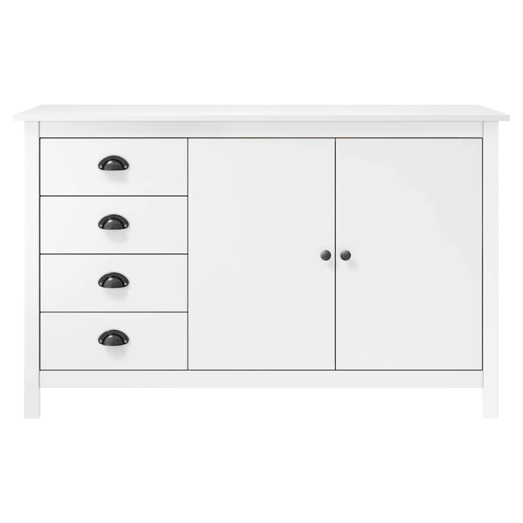 Vidaxl dressoir hill 130x40x80 cm massief grenenhout wit