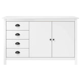 Vidaxl dressoir hill 130x40x80 cm massief grenenhout wit