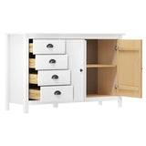 Vidaxl dressoir hill 130x40x80 cm massief grenenhout wit