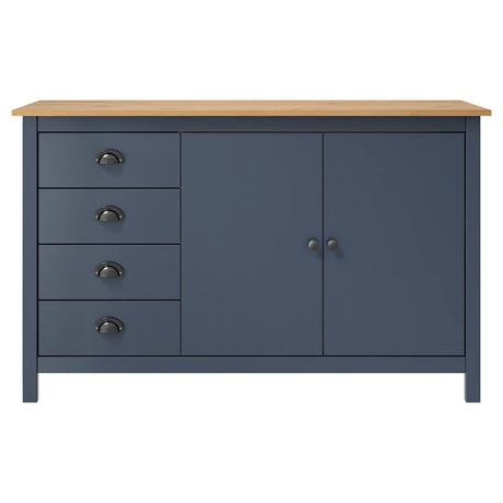 Vidaxl dressoir hill 130x40x80 cm massief grenenhout grijs