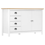 Vidaxl dressoir hill 130x40x80 cm massief grenenhout wit