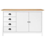 Vidaxl dressoir hill 130x40x80 cm massief grenenhout wit