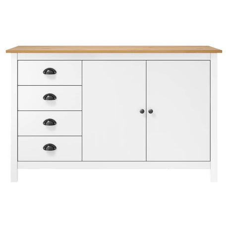 Vidaxl dressoir hill 130x40x80 cm massief grenenhout wit