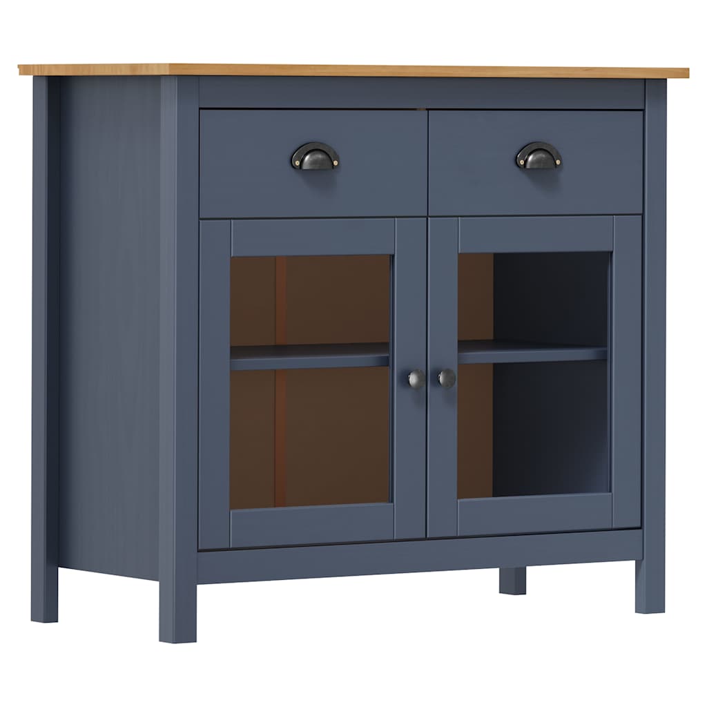 Vidaxl dressoir hill range 90x40x80 cm massief grenenhout grijs