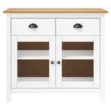 Vidaxl dressoir hill range 90x40x80 cm massief grenenhout wit