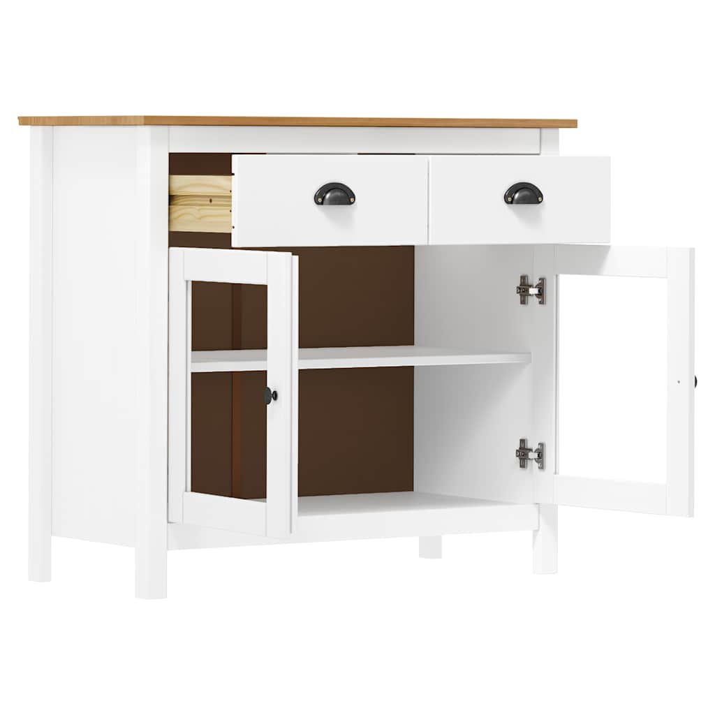 Vidaxl dressoir hill range 90x40x80 cm massief grenenhout wit