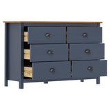 Vidaxl dressoir hill 125x40x80 cm massief grenenhout grijs