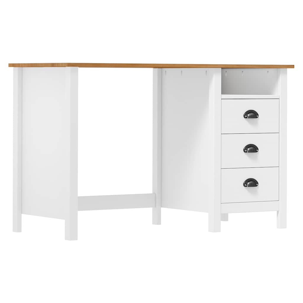 Vidaxl bureau hill 3 lades 120x50x74 cm massief grenenhout