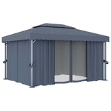 Vidaxl arbor with curtain 4x3 m aluminum anthracite