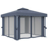 Arbor vidaxl avec rideau de 3x3 m en aluminium anthracite