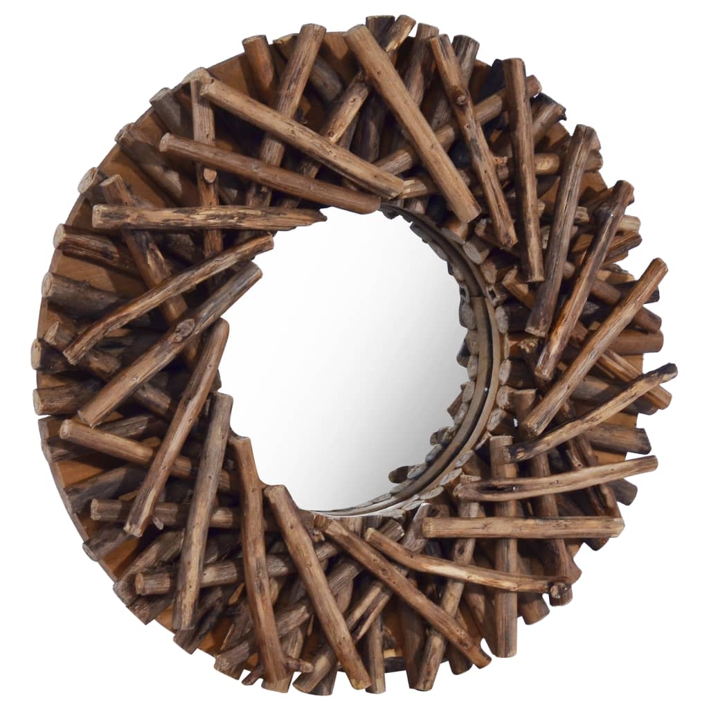 Vidaxl Wall Mirror omkring 40 cm teak træ