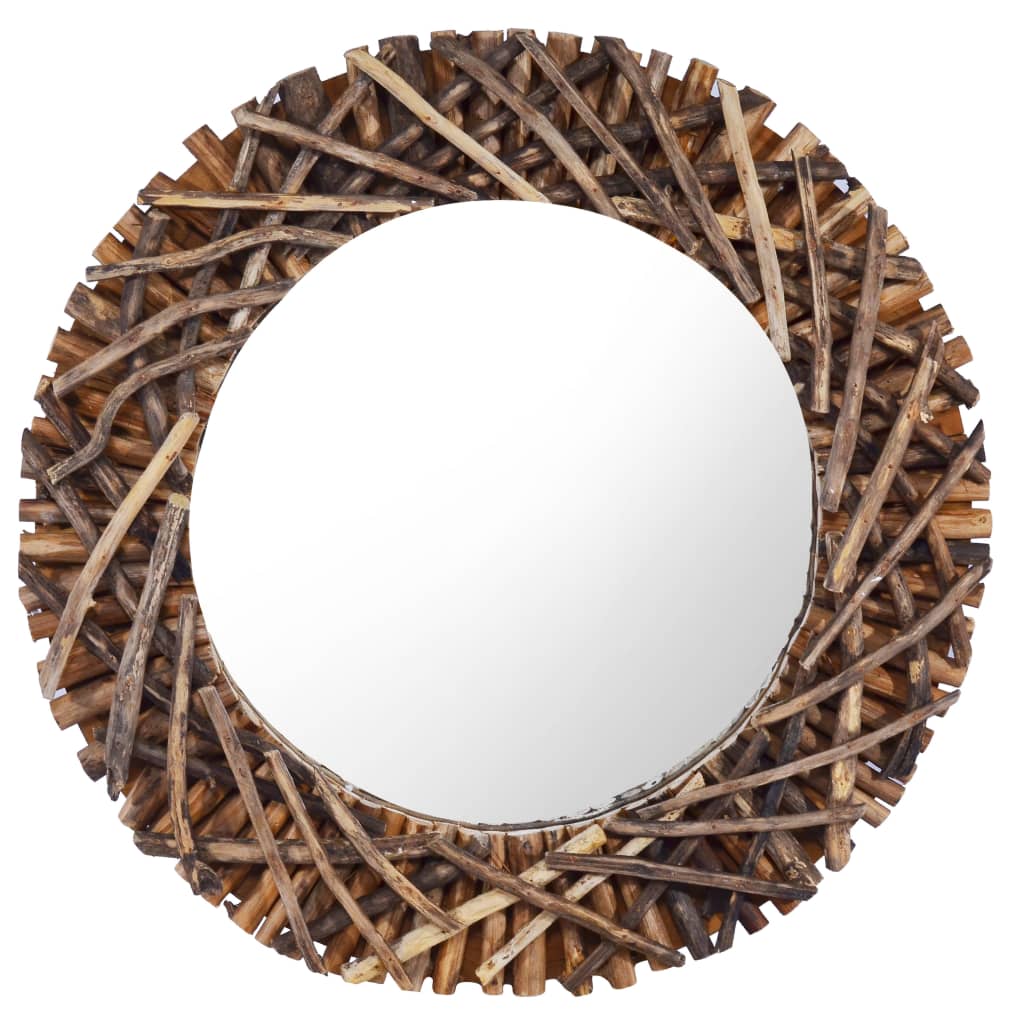 Vidaxl Wall Mirror omkring 60 cm teak træ