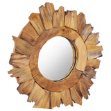 Vidaxl Wall Mirror kolem 40 cm teakové dřevo