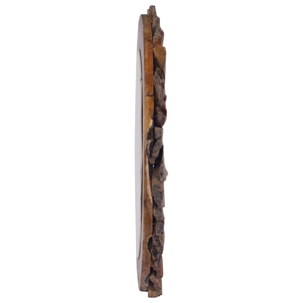 Vidaxl Wand Spigel ronderëm 60 cm Teak Holz