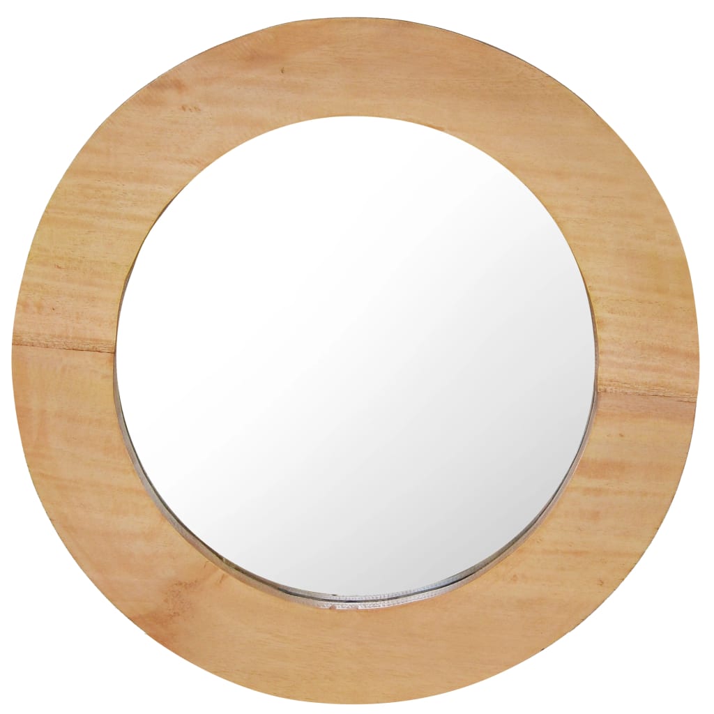 Vidaxl Wall mirror around 40 cm teak wood