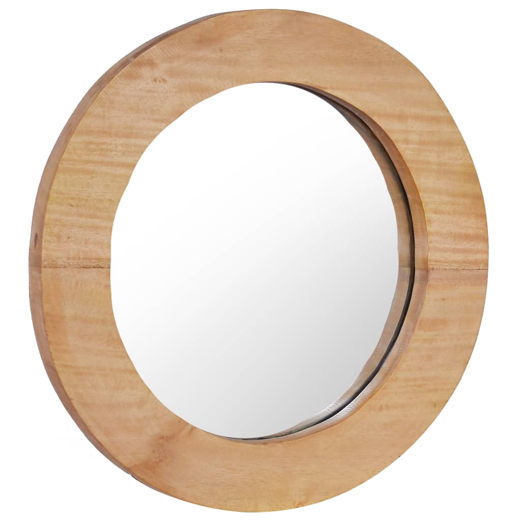 Vidaxl Wall mirror around 40 cm teak wood