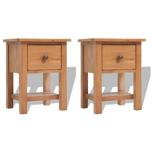 Vidaxl nachtkastjes 2 st 36x30x47 cm massief eikenhout