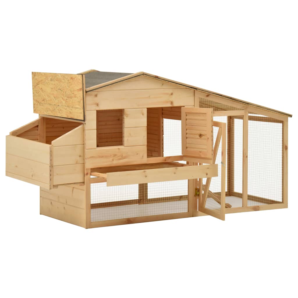 Vidaxl Chicken Coop 178x67x92 cm pevná borovice