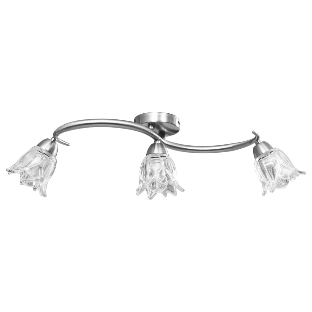 VIDAXL -Deckenlampe mit Glas -Tulpe -verdrängten Kapuzen 3xe14 transparent