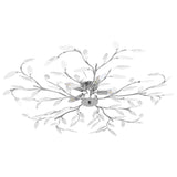 Vidaxl ceiling lamp with acrylic crystal leaf arms for 5xe14 white