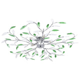 Vidaxl ceiling lamp with acrylic crystal leaf arms for 5xe14 green