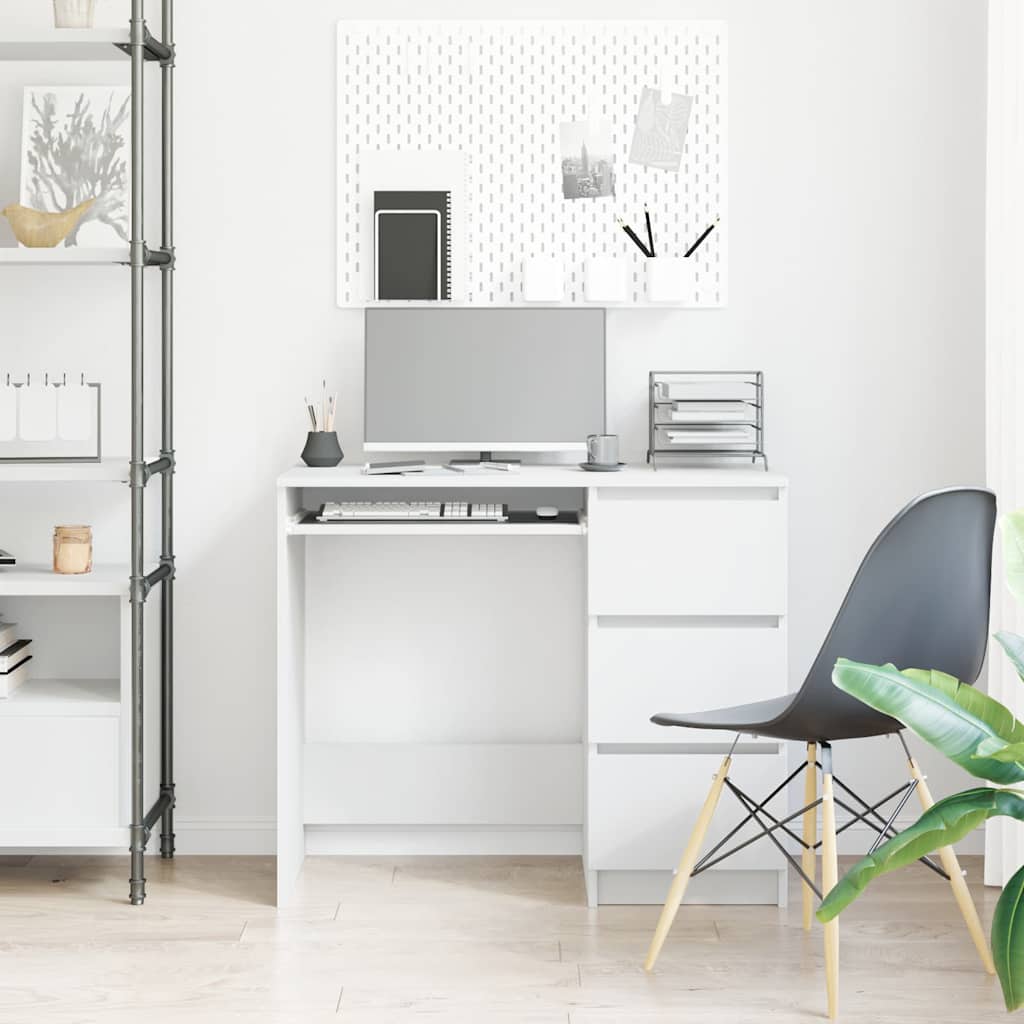 Vidaxl bureau 90x45x76 cm bewerkt hout wit
