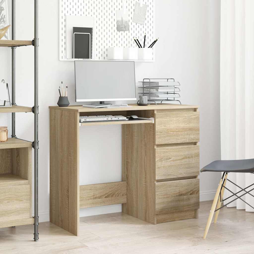 Vidaxl bureau 90x45x76 cm bewerkt hout sonoma eikenkleurig