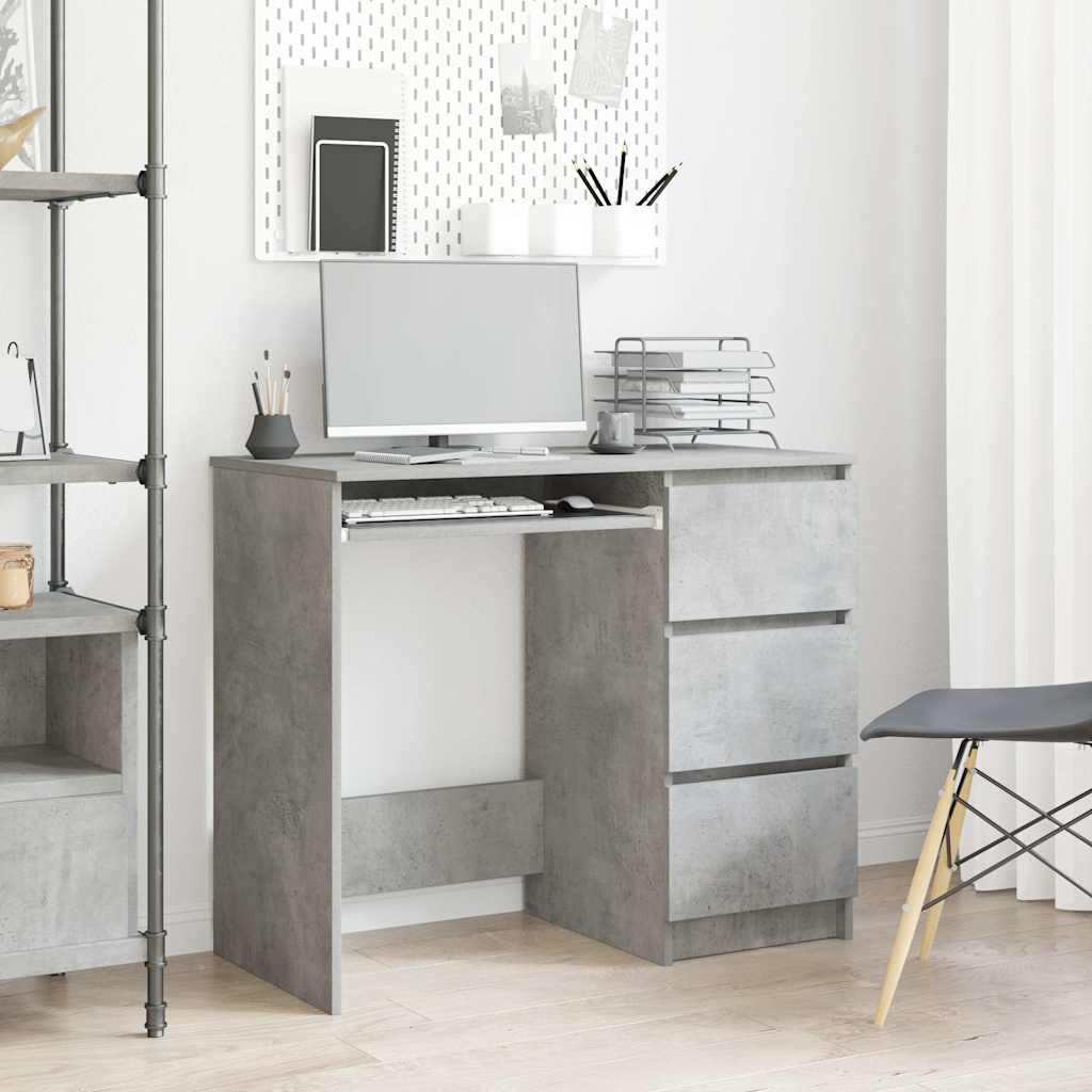 Vidaxl bureau 90x45x76 cm bewerkt hout betongrijs