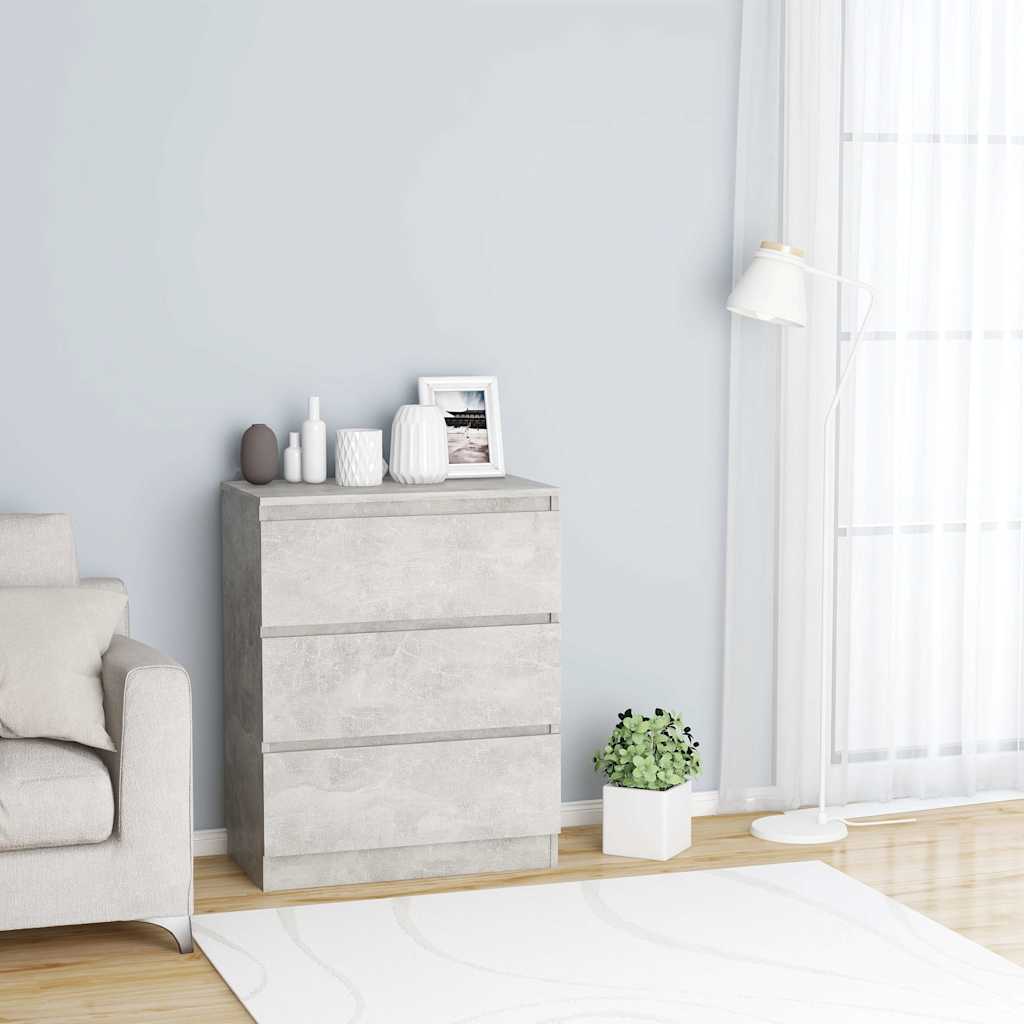 Vidaxl dressoir 60x35x76 cm bewerkt hout betongrijs