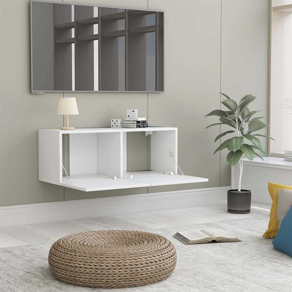 Vidaxl tv-meubel 80x30x30 cm bewerkt hout wit