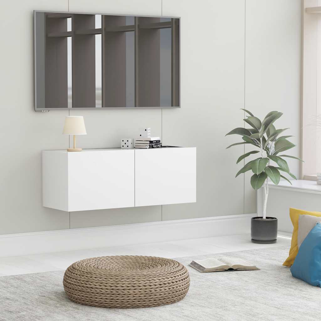 Vidaxl tv-meubel 80x30x30 cm bewerkt hout wit