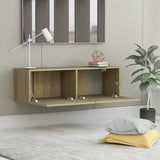 Vidaxl tv-meubel 100x30x30 cm bewerkt hout sonoma eikenkleurig