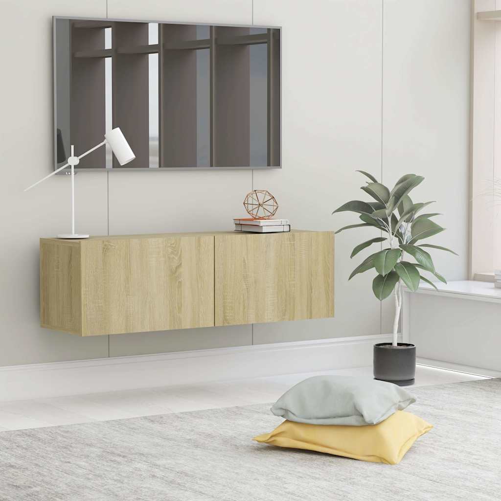 Vidaxl tv-meubel 100x30x30 cm bewerkt hout sonoma eikenkleurig