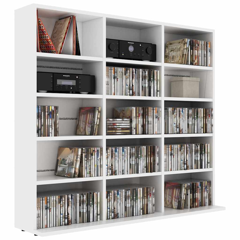 Vidaxl cd-kast 100x23x89,5 cm bewerkt hout wit