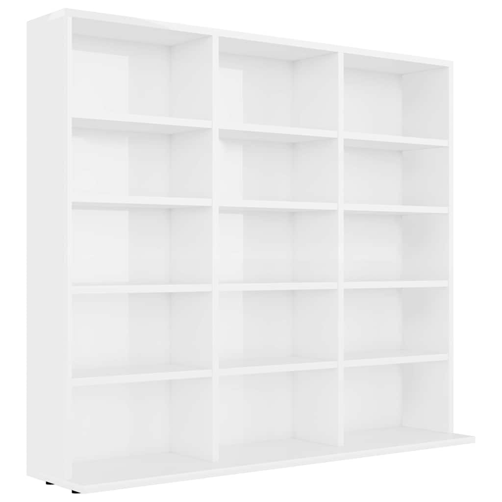 Vidaxl cd-kast 100x23x89,5 cm bewerkt hout hoogglans wit