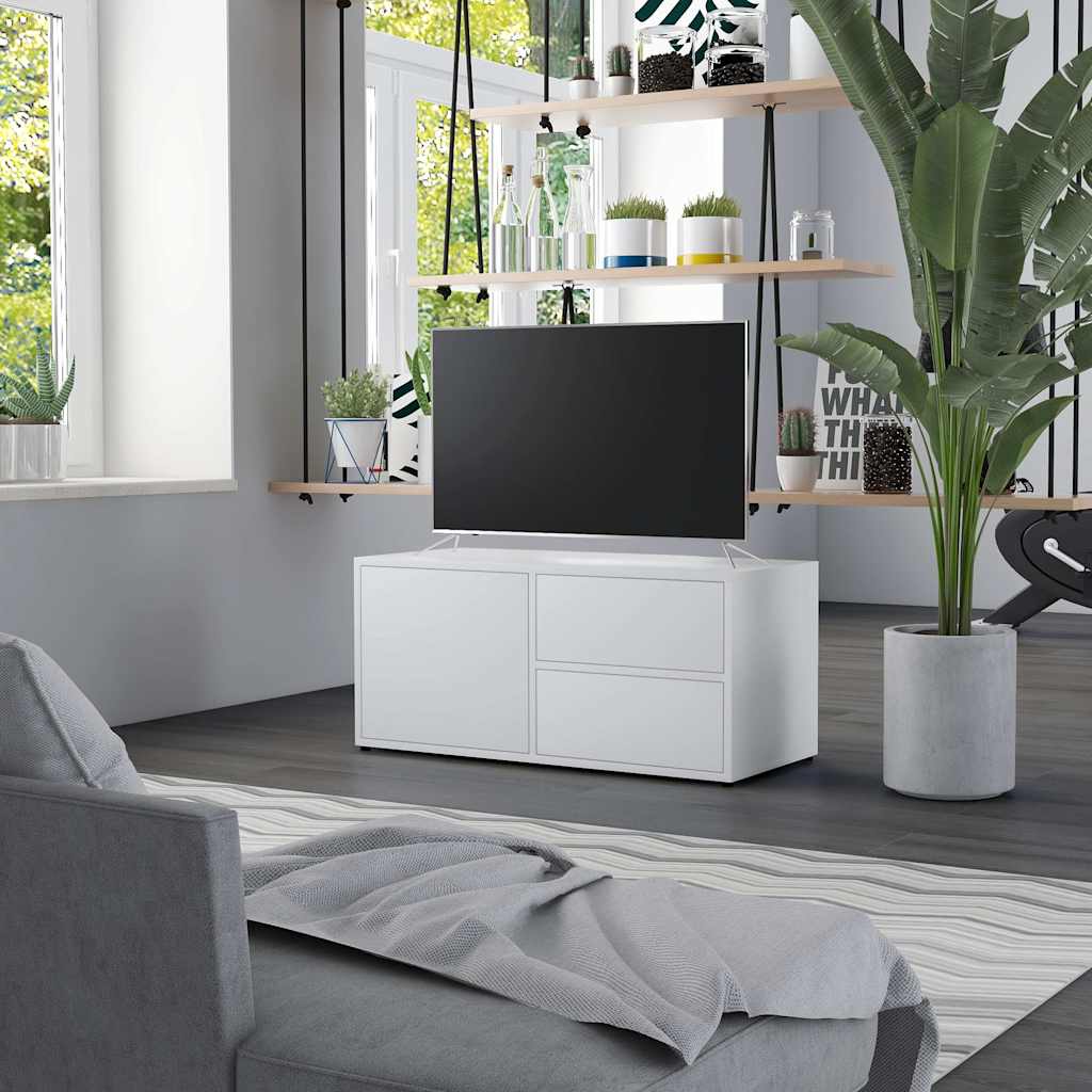 Vidaxl tv-meubel 80x34x36 cm bewerkt hout wit
