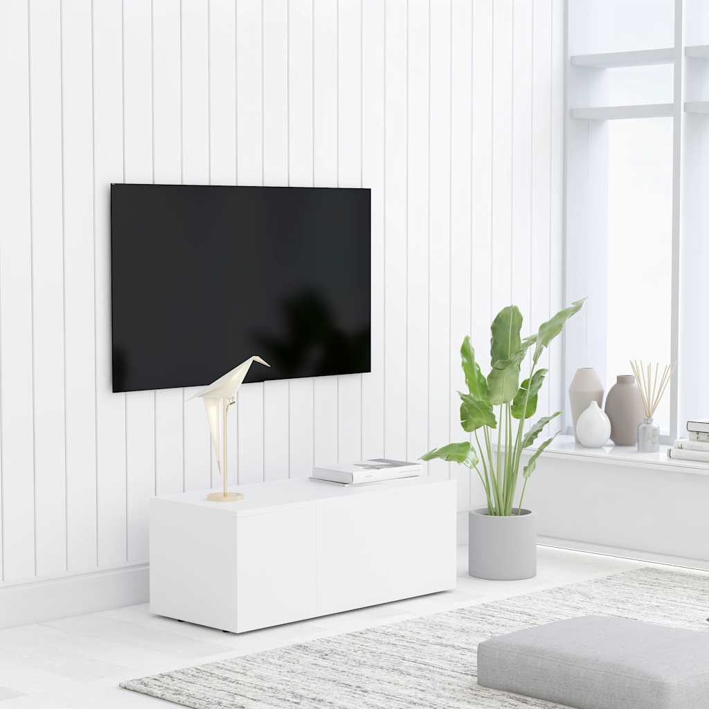 Vidaxl tv-meubel 80x34x30 cm bewerkt hout wit