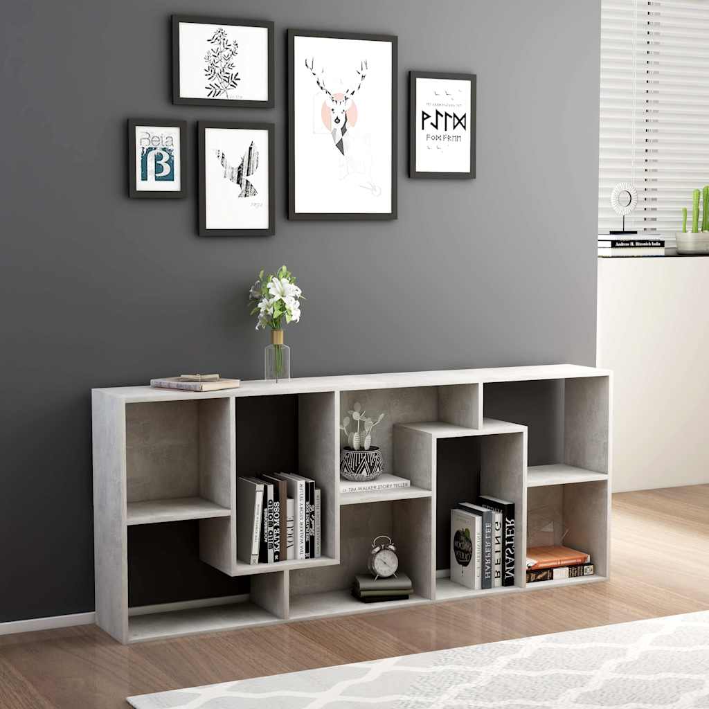 Vidaxl boekenkast 67x24x161 cm bewerkt hout betongrijs