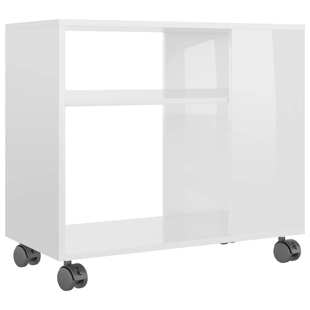 Vidaxl bijzettafel 70x35x55 cm bewerkt hout hoogglans wit