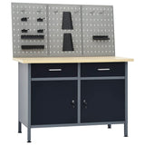 Vidaxl Workbench z 3 panelami ściennymi