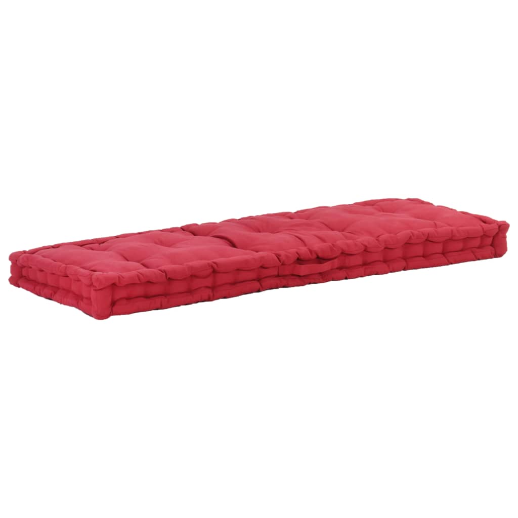 Vidaxl Pallet floor cushions 2 st cotton burgundy red