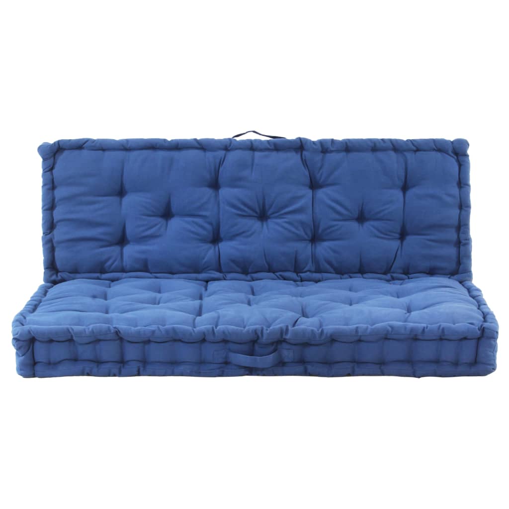 Cuscini per pavimenti per pallet Vidaxl 2 St Cotton Light Blu