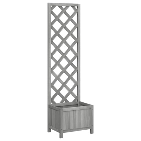 Vidaxl plantenbak met latwerk 40x30x135 cm massief vurenhout