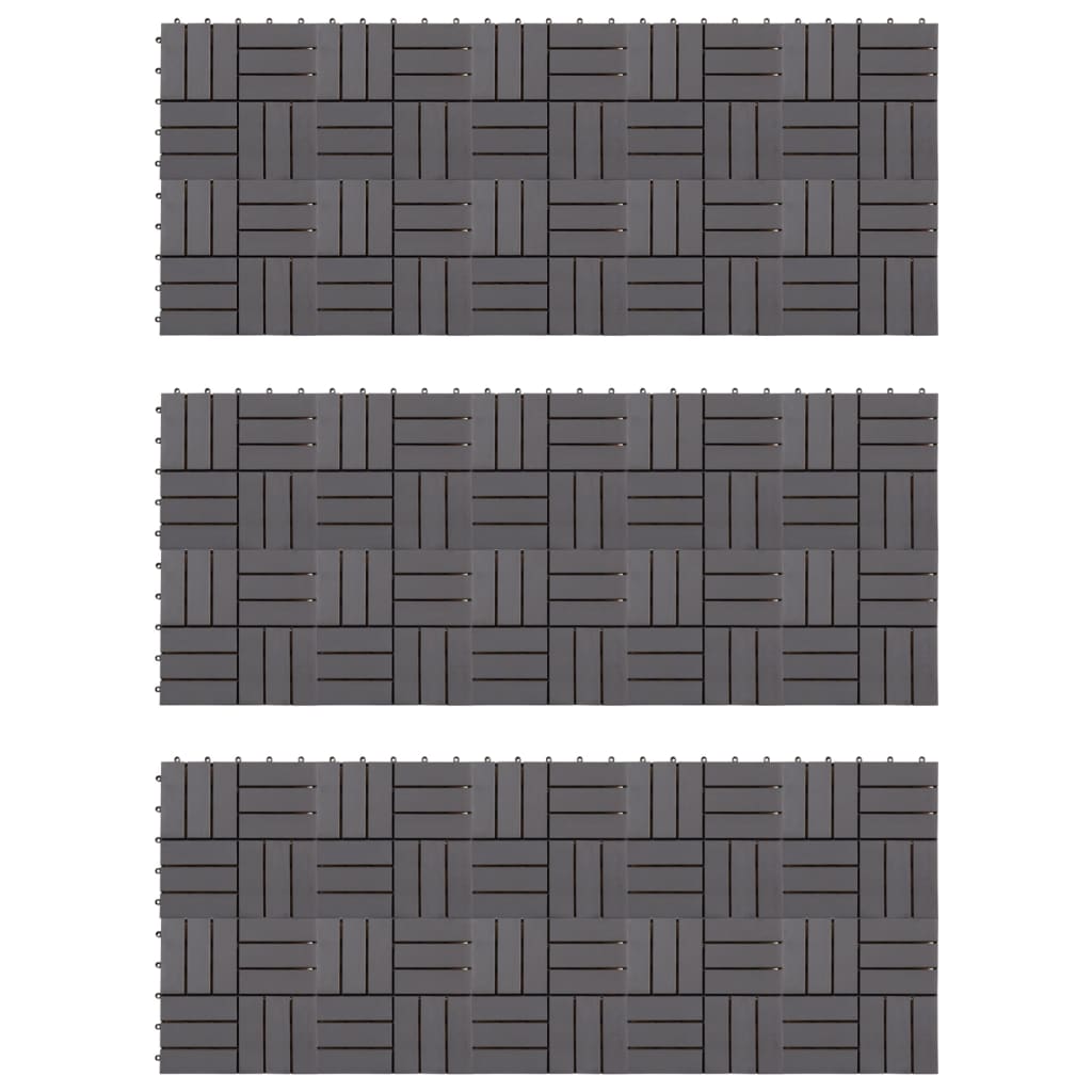 Vidaxl Terrace Fliser 30 PCS 30x30 cm Solid Acaciahout Graywash